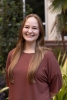Eliza Allen standing outside in Cordley's courtyard