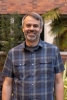 Jeff Anderson standing outside in Cordley's courtyard